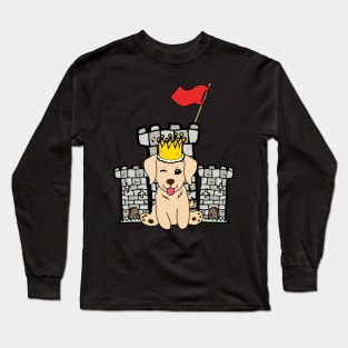 Funny golden retriever is the king of the castle Long Sleeve T-Shirt